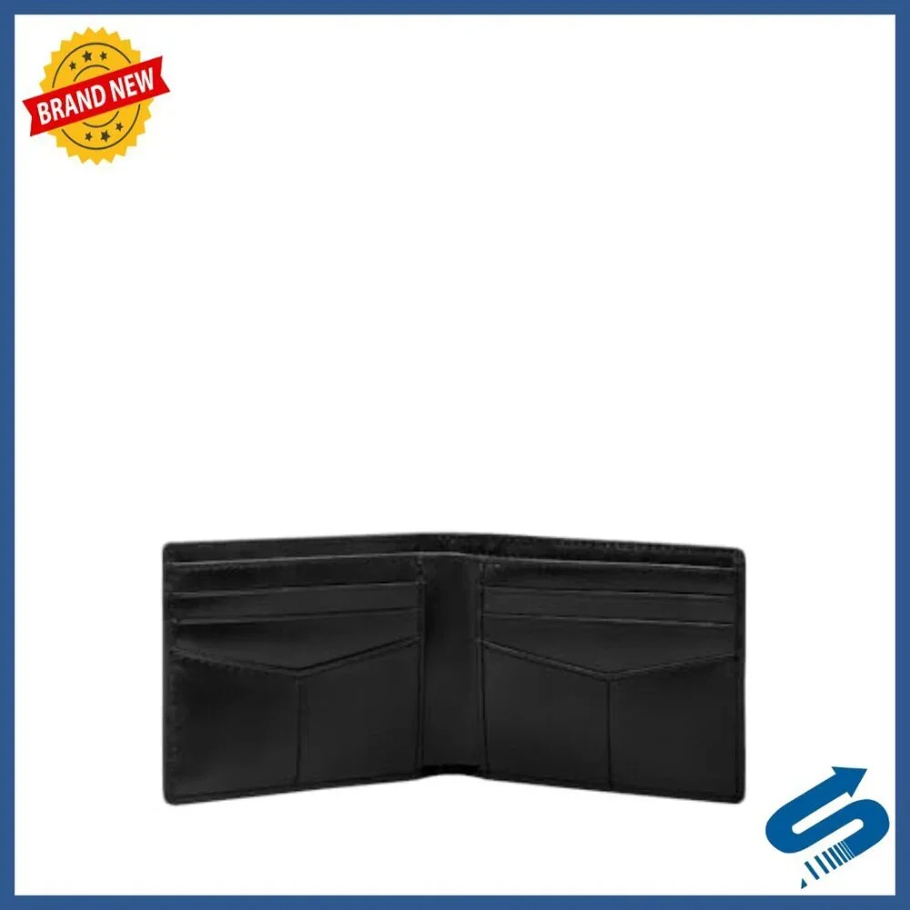Slim RFID Blocking Leather Bifold Wallet with 6 Card Slots